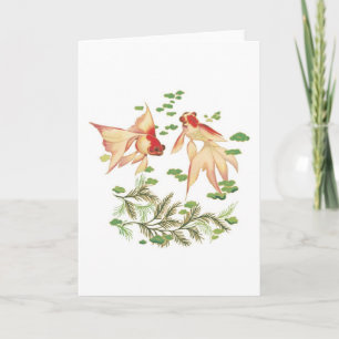 Chinese Gold Fish Good Luck Charms Card