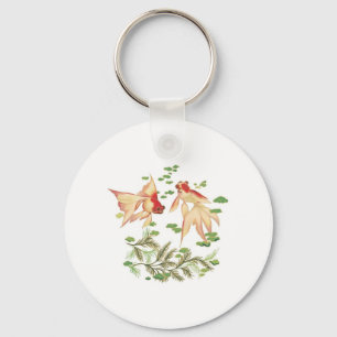 Chinese Gold Fish Good Luck Charms Key Ring