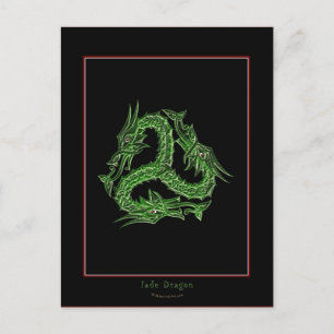 CHINESE GREEN DRAGON Design Postcard