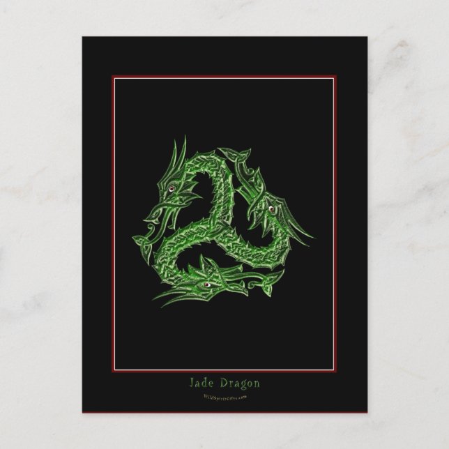 CHINESE GREEN DRAGON Design Postcard (Front)