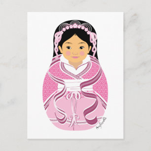 Chinese, HanFu Matryoshka Postcard
