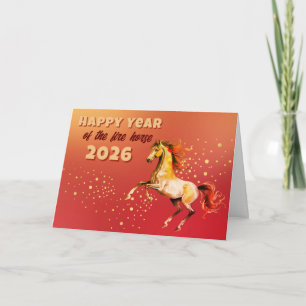 Chinese Happy Year of the Fire Horse 2026 Card