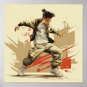 Chinese Hip-Hop Dance Poster - Embodying Calmness 