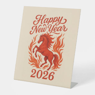Chinese Horoscope 2026  Red Fire Horse Pedestal Sign