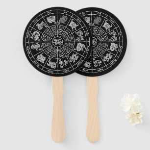 Chinese Horoscope Zodiac Wheel Hand Fan