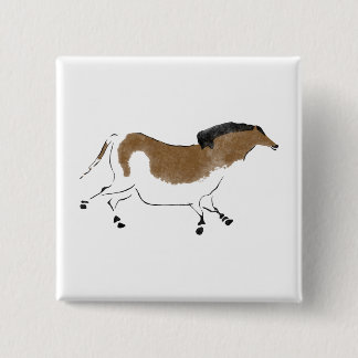 Chinese Horse 15 Cm Square Badge
