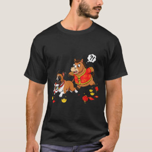 Chinese Horse Boxer Dog Funny Kid Mens Womens Happ T-Shirt