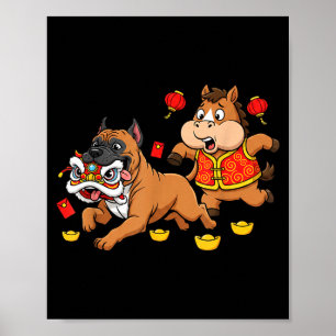 Chinese Horse Cane Corso Kids Mens Womens Happy Ne Poster