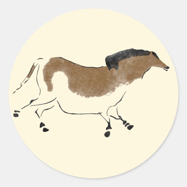 Chinese Horse Classic Round Sticker (Front)