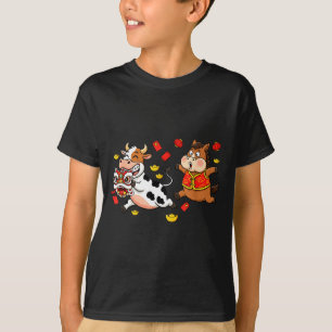 Chinese Horse Cow Funny Kids Mens Womens Happy New T-Shirt