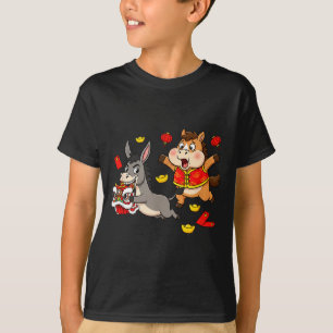 Chinese Horse Donkey Funny Kids Mens Womens Happy  T-Shirt