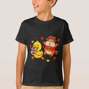 Chinese Horse Duck Funny Kids Mens Womens Happy Ne T-Shirt
