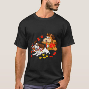 Chinese Horse English Springer Spaniel Funny Happy T-Shirt