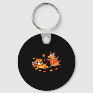 Chinese Horse Funny Tiger Kids Mens Womens Happy N Key Ring