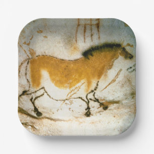 Chinese Horse,Lascaux Prehistoric Cave Paintings Paper Plate