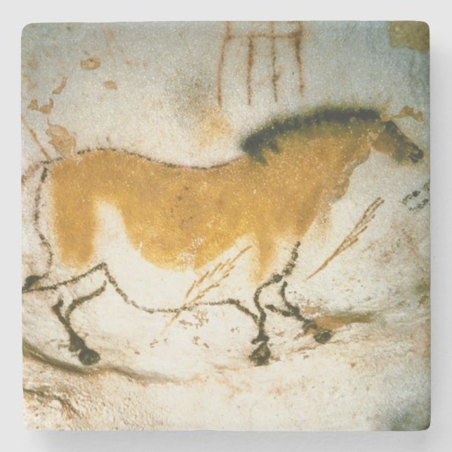 Chinese Horse,Lascaux Prehistoric Cave Paintings Stone Coaster (Front)
