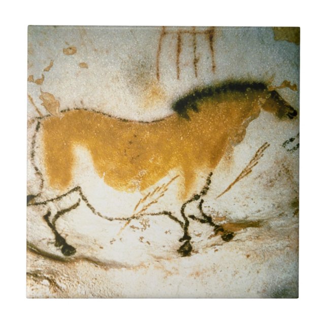 Chinese Horse,Lascaux Prehistoric Cave Paintings Tile (Front)