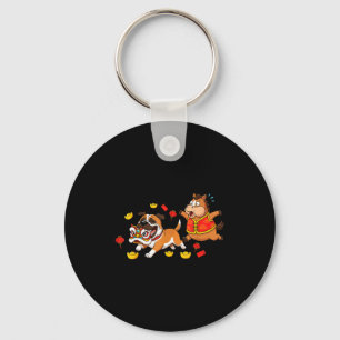 Chinese Horse Mastiff Funny Kids Mens Womens Happy Key Ring