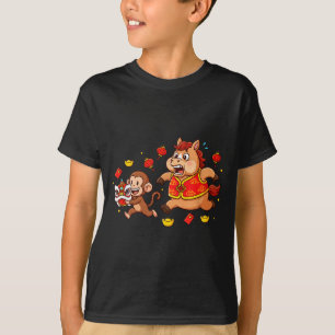 Chinese Horse Monkey Funny Kids Mens Womens Happy T-Shirt