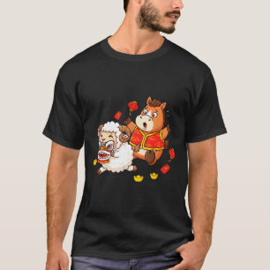 Chinese Horse Sheep Funny Kids Mens Womens Happy N T-Shirt