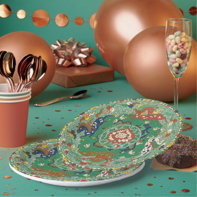 Chinese Horses Design Paper Plates (Multi)