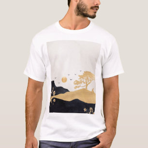Chinese ink art, Chinese Digital Art, vintage retr T-Shirt