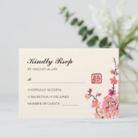 Chinese ink painting flowers wedding