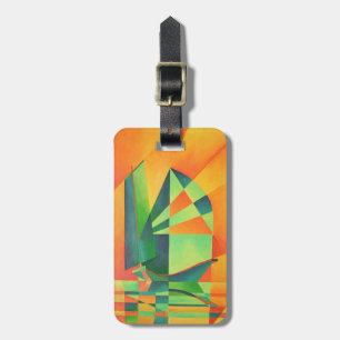 Chinese Junk Sails at Sunrise Orange And Green Luggage Tag