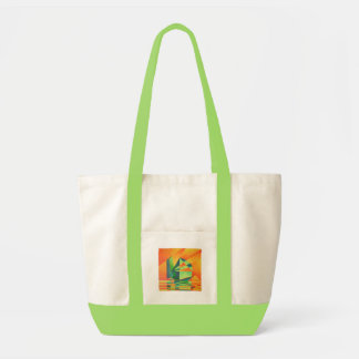 Chinese Junk Sails at Sunrise Orange And Green Tote Bag