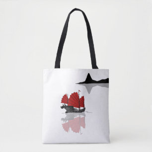 Chinese Junk Ship Tote Bag