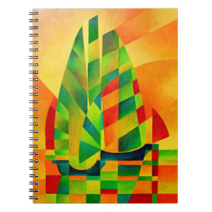 Chinese Junks, Sunset, Sails and Shadows Bold Notebook