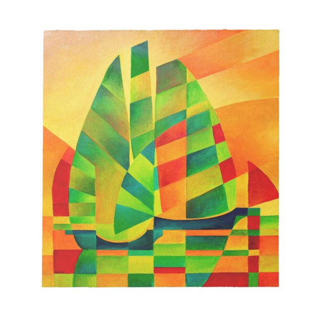 Chinese Junks, Sunset, Sails and Shadows Bold  Notepad (Front)