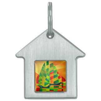 Chinese Junks, Sunset, Sails and Shadows Bold  Pet Name Tag
