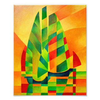 Chinese Junks, Sunset, Sails and Shadows Bold  Photo Print