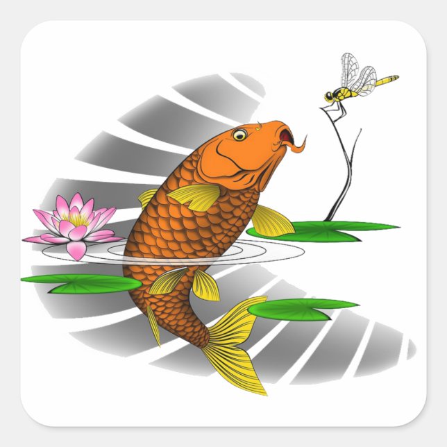 Chinese Koi Artwork Sticker (Front)