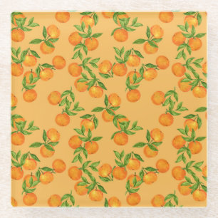 Chinese Korean Japanese inspired, watercolor backg Glass Coaster