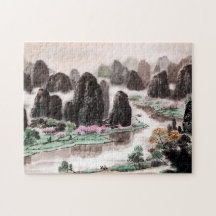 Chinese Landscape Watercolor Jigsaw Puzzle