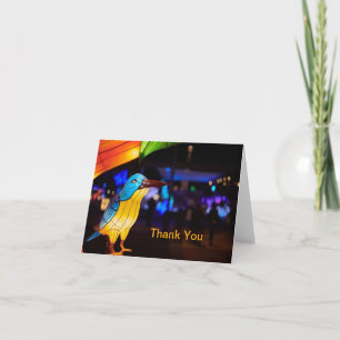 Chinese Lantern Art Bluebird Notecard