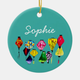 Chinese lantern art ceramic tree decoration