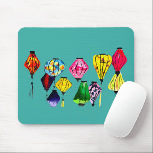 Chinese lantern colourful art mouse mat