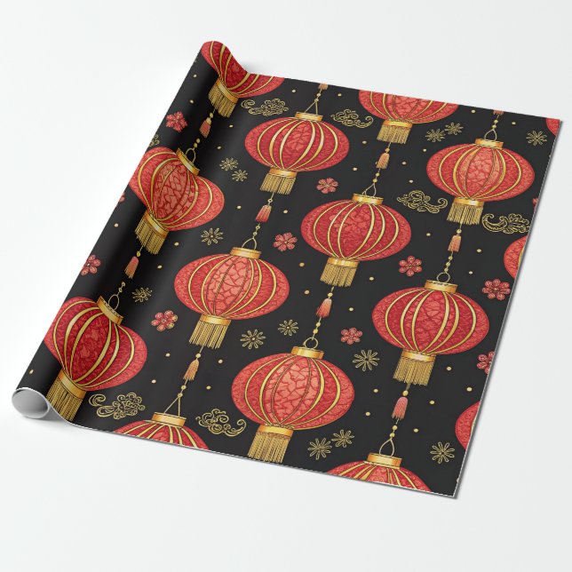 Chinese Lantern Festival (3) Wrapping Paper (Unrolled)