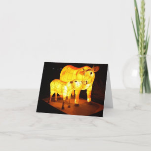 Chinese Lantern Festival Cows Notecard