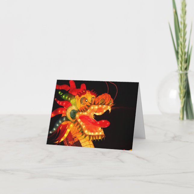 Chinese Lantern Festival Dragon Notecard (Front)