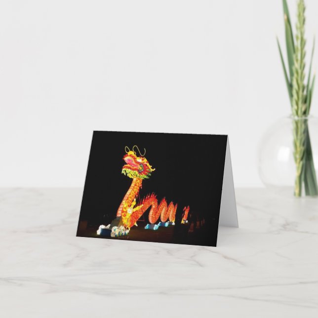 Chinese Lantern Festival Dragon Notecard (Front)