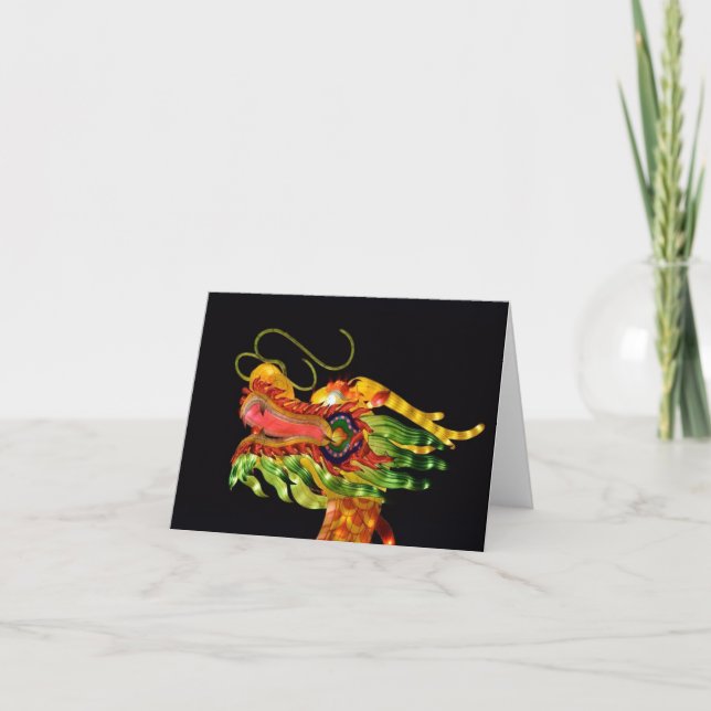 Chinese Lantern Festival Dragon Thank You Card (Front)