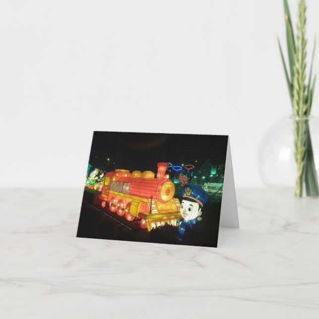 Chinese Lantern Festival Train Thank You Card (Front)