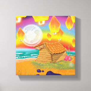 Chinese Lantern on the Beach Canvas Print