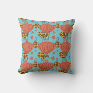 Chinese Lantern Pattern Throw Pillow