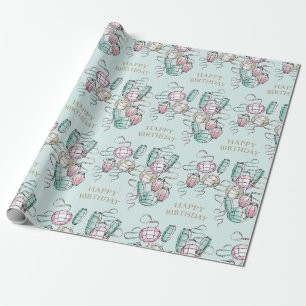 Chinese Lantern & Ribbon Themed Wrapping Paper