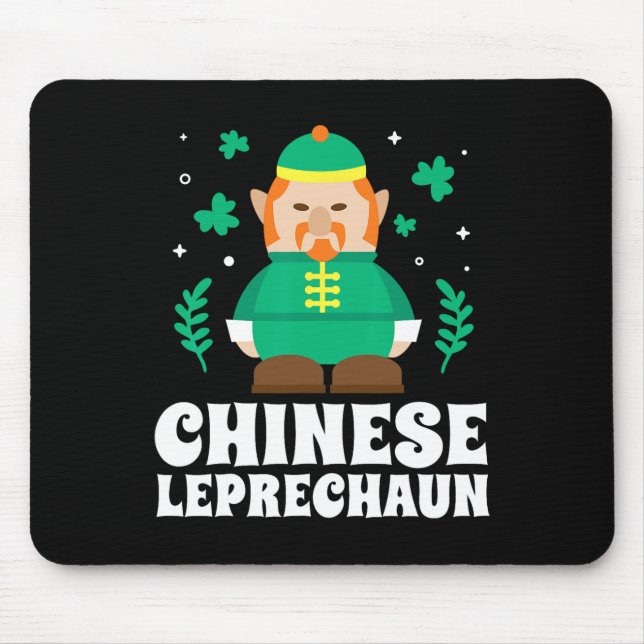 Chinese Leprechaun Funny St Patricks Day  Mouse Mat (Front)